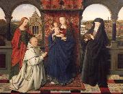Jan Van Eyck Virgin and child,with saints and donor oil painting on canvas